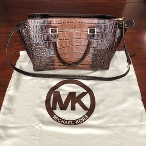 Michael Kors Crocodile Imprint Selma Satchel